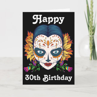 Personalizado Feliz 30 cumpleaños tarjeta de cráne