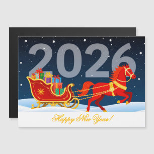 Personalizado feliz Año Nuevo del caballo rojo fer