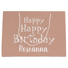 Personalizado Feliz cumpleaños Beige Bolsa de rega