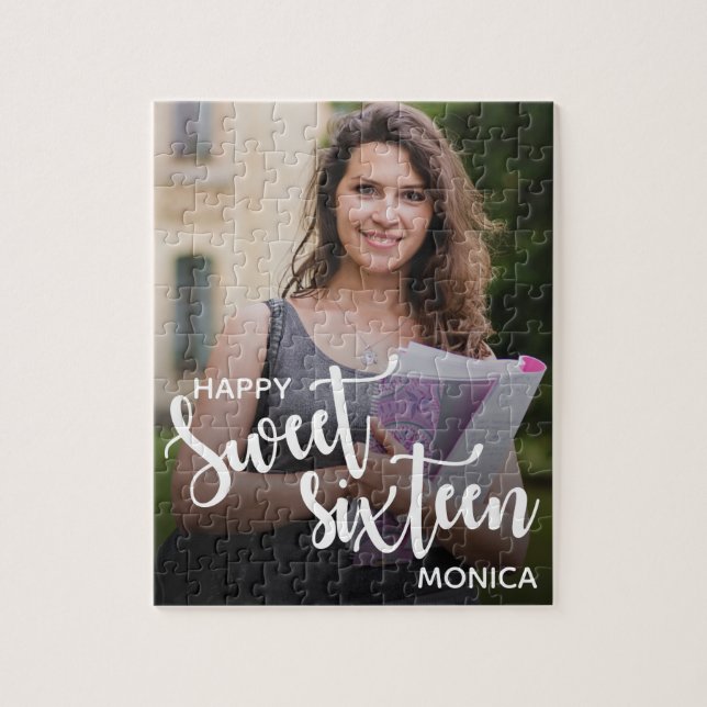 Personalizado Feliz Dulce 16 | Rompecabezas de cum (Vertical)