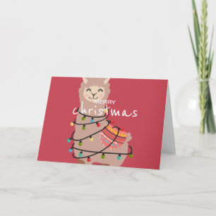 Personalizado Feliz Navidad Alpaca Llama Tarjeta d