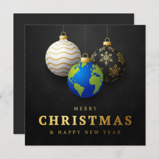 Personalizado Feliz Navidad Año Nuevo Earth Bauble