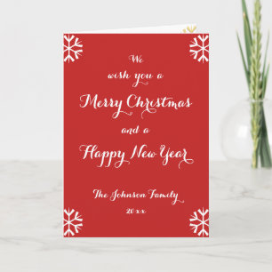 Personalizado Feliz Navidad Feliz Año Nuevo Tarjet
