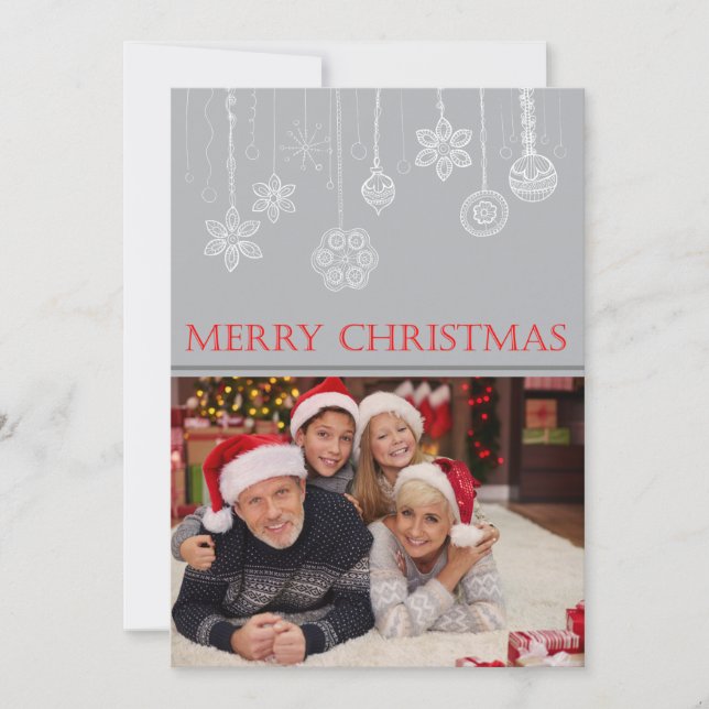 Personalizado Feliz Navidad Tres Fotos Familiares (Anverso)