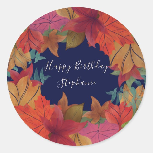 Personalizado feliz pegatina de cumpleaños (Anverso)