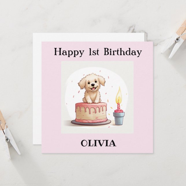 Personalizado Feliz Primera Tarjeta de Cumpleaños, (Anverso/Reverso In Situ)