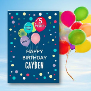 Personalizado Feliz quinto cumpleaños tarjeta de c