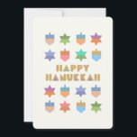 Personalizado Feliz sueño de Hanukkah<br><div class="desc">Un divertido y festivo diseño Hanukkah con coloridos sueños y estrellas. Este diseño se puede personalizar con tu propio mensaje. Un diseño y un patrón moderno,  no tradicional,  con diseños estilizados y formas geométricas de la Estrella de David.</div>