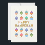 Personalizado Feliz sueño de Hanukkah<br><div class="desc">Un divertido y festivo diseño Hanukkah con coloridos sueños y estrellas. Este diseño se puede personalizar con tu propio mensaje. Un diseño y un patrón moderno,  no tradicional,  con diseños estilizados y formas geométricas de la Estrella de David.</div>