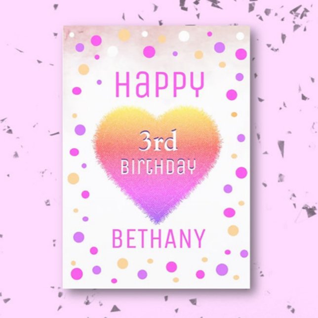 Personalizado Feliz tercer cumpleaños, tarjeta de  (Subido por el creador)