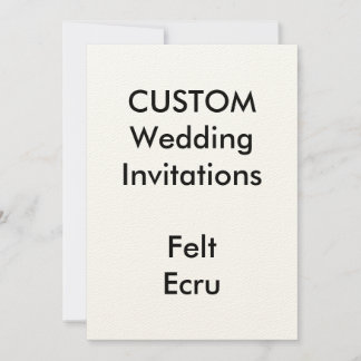 Personalizado FELT ECRU Invitaciones a la boda 5"x