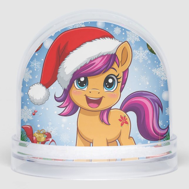 Personalizado festivo Pony con sombrero Santa (Anverso)