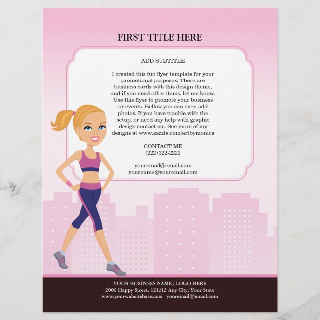 Personalizado Fitness Flyer con Ilustracion (Frente)