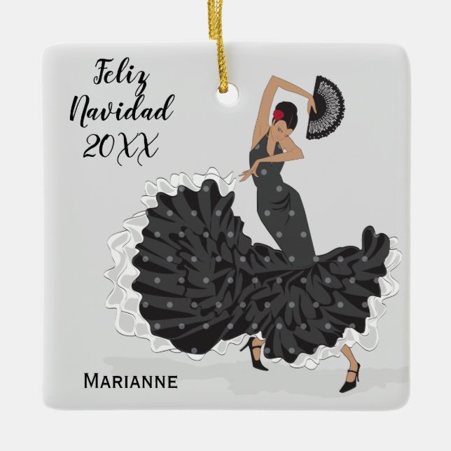 Personalizado Flamenco Ornamento de Navidad (Anverso)