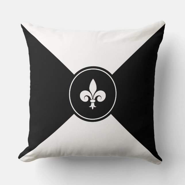 Personalizado Fleur de Lis sobre Cojín decorativo  (Anverso)