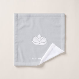 Personalizado Flor gris y blanco Lotus simple