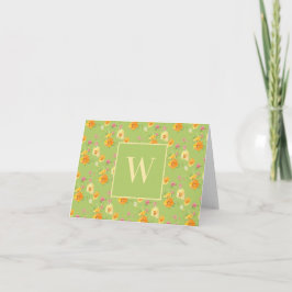 Personalizado Flor Verde Floral Monograma Píldora