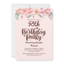 Personalizado Floral 50.ª invitación a fiesta de c