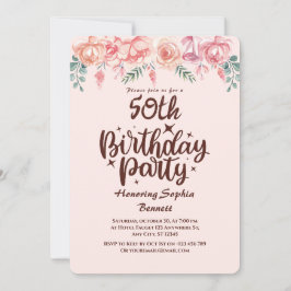 Personalizado Floral 50.ª invitación a fiesta de c