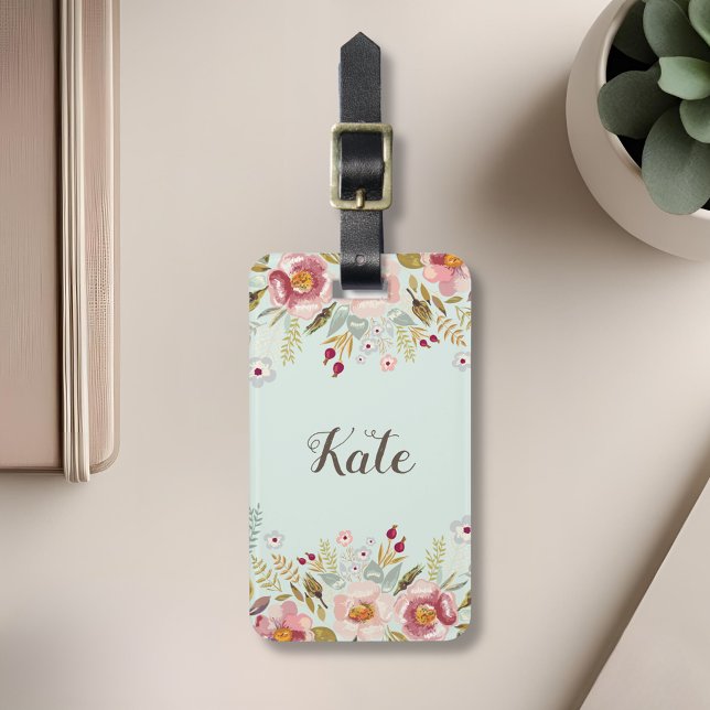 Personalizado floral acuarela Monograma Etiqueta d (Subido por el creador)
