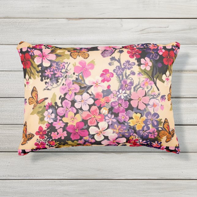 Personalizado floral Almohada de acento al aire li (Anverso)