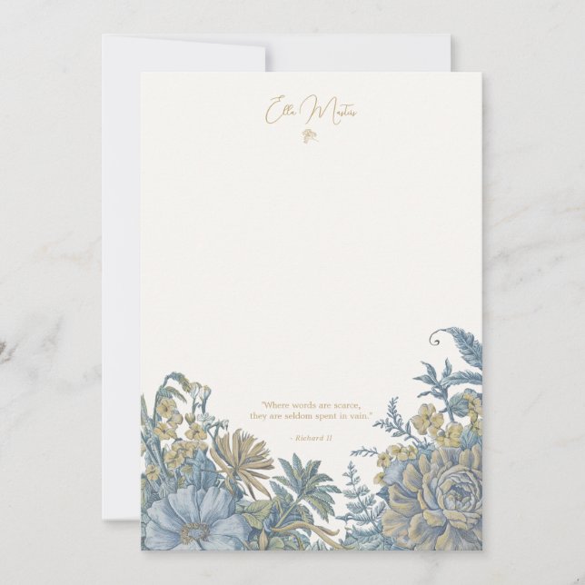 Personalizado Floral Elegante Script Cita Tarjeta  (Anverso)
