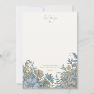 Personalizado Floral Elegante Script Cita Tarjeta
