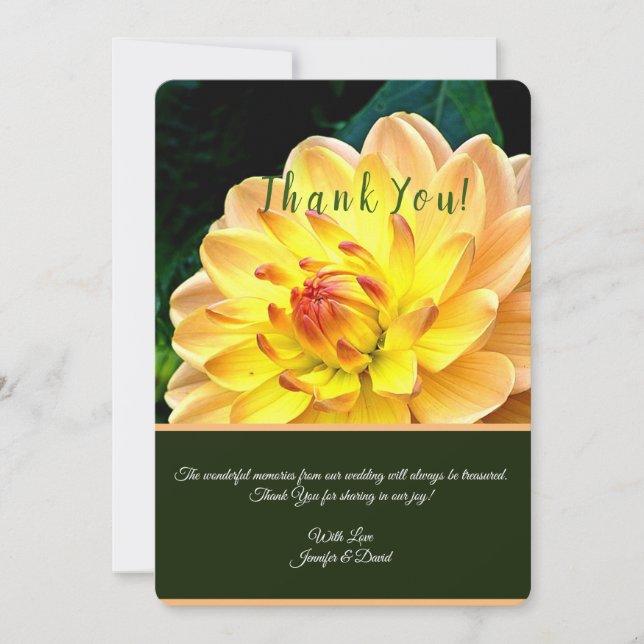 Personalizado Floral Gracias Tarjeta (Anverso)