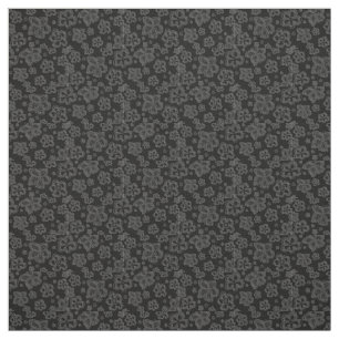 Personalizado floral gris del negro de la tela de