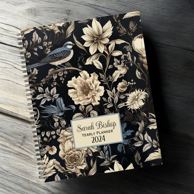Personalizado floral oscuro planificador anual tap (Subido por el creador)