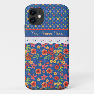 Personalizado Floral Polkas Faux Lace Funda para i