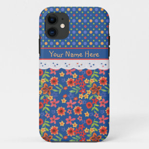 Personalizado Floral Polkas Faux Lace Funda para i