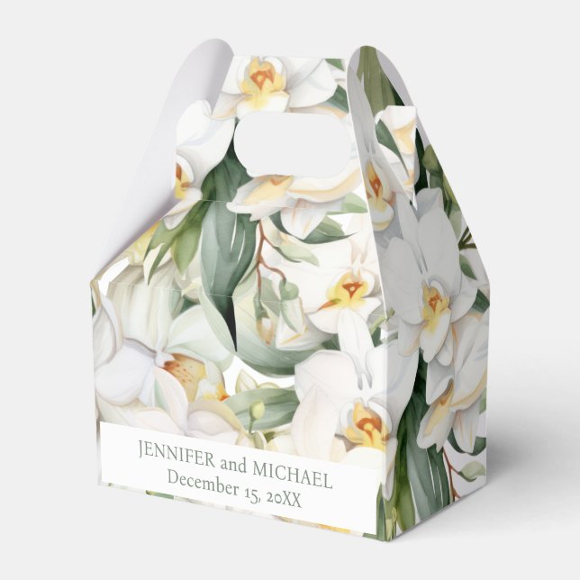 Personalizado Flores de orquídeas blancas cajas de (Front Side)