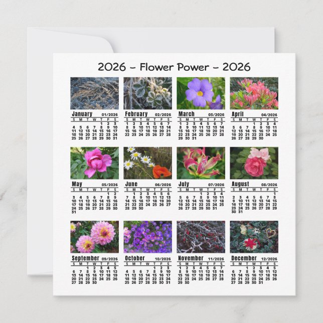 personalizado Flower Calendar 2026 Inicio del domi (Anverso)