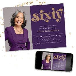 Personalizado Foto 60ª Invitación a la fiesta de c