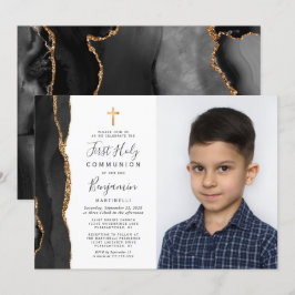 Personalizado Foto Agate Negro Primer Comunicado d