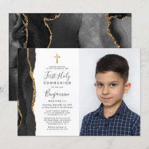 Personalizado Foto Agate Negro Primer Comunicado d