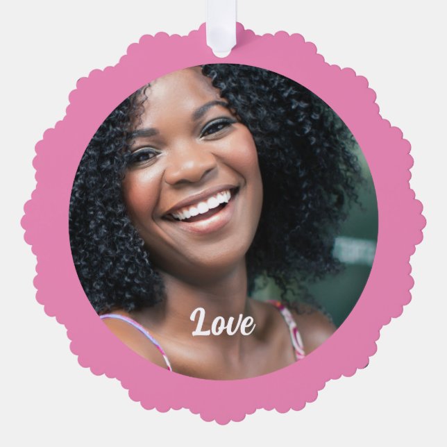 personalizado foto amor rosa lindo adorno de papel (Anverso)