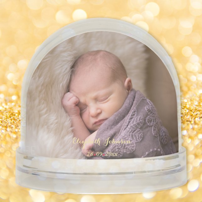 Personalizado foto bebé mi primer globo de nieve d (Custom Baby Photo My First Christmas Snow Globe)