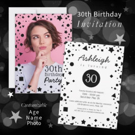 Personalizado Foto Confetti Invitación a cumplir 3