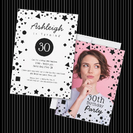 Personalizado Foto Confetti Invitación a cumplir 3