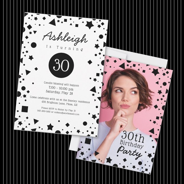 Personalizado Foto Confetti Invitación a cumplir 3 (Subido por el creador)
