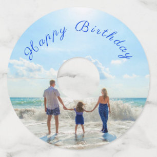 Personalizado Foto Cumpleaños Vidrio Vino Etiqueta