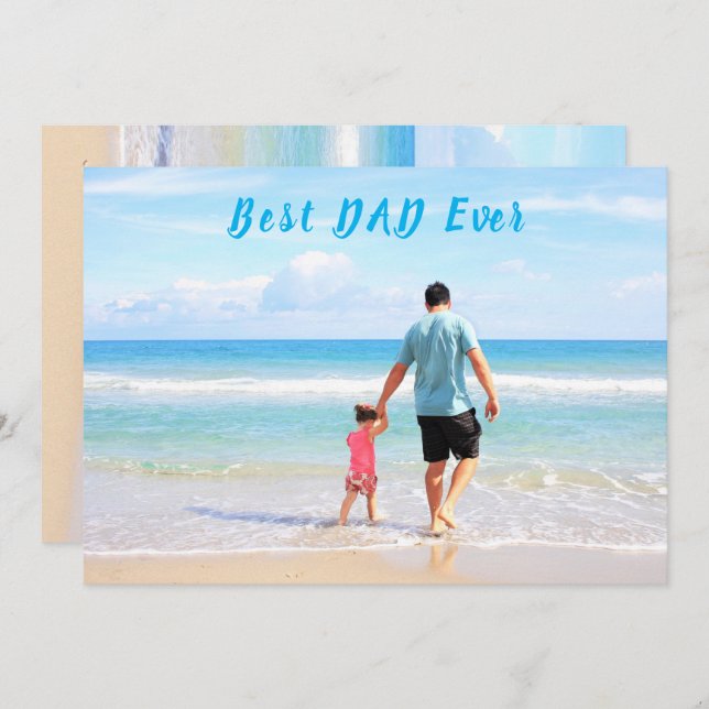 Personalizado, foto de papá, tarjeta del día del p (Anverso / Reverso)