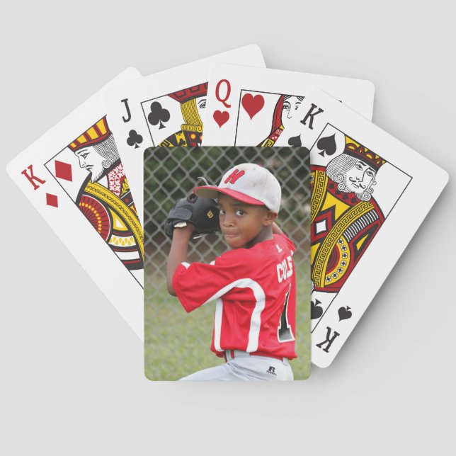 Personalizado foto deportes jugando cartas - ¡gran (Reverso)