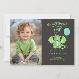 Personalizado Foto Dragon Invitación al primer cum