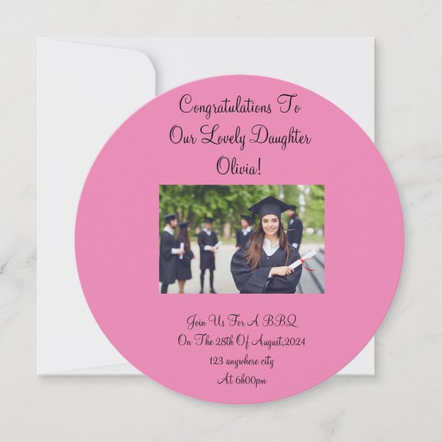 personalizado foto invitación a graduación de flor (Anverso)