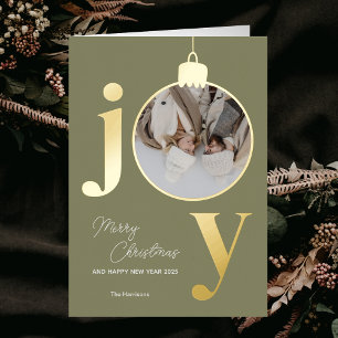 Personalizado Foto JOY Navidades blancos Bell Holi