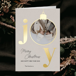 Personalizado Foto JOY Navidades blancos Bell Holi