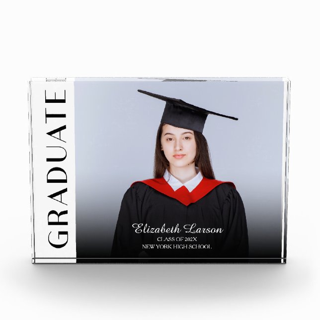 Personalizado Foto Moderno Elegante Graduación Sen (Anverso)